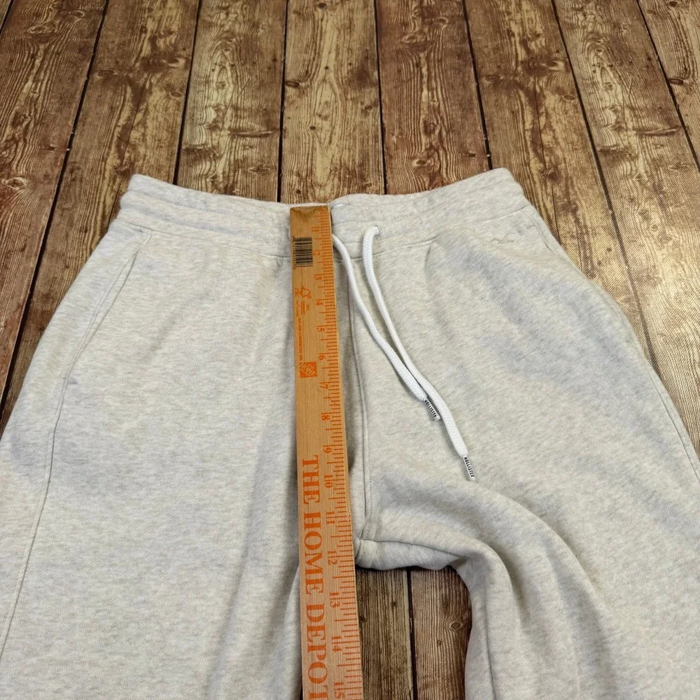 Hollister Jogger Sweatpants Mens Small Oatmeal Heathered Fleece Cuffed